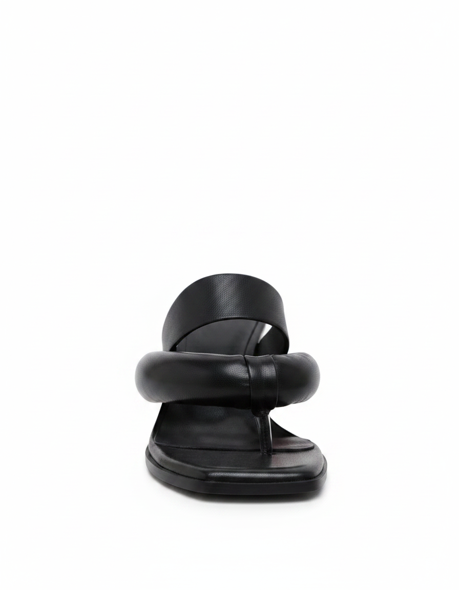 Alessia | Women's Heart Heel Thong Sandals in Black