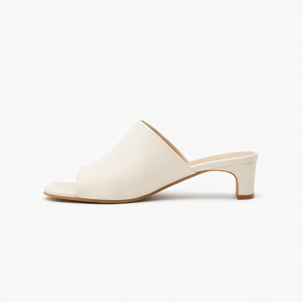 Arlette | Women's Open Toe Block Heel Mules in Red