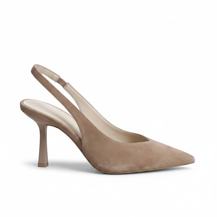 Bella | Women's Leopard Print Pointed Toe Slingback Heels