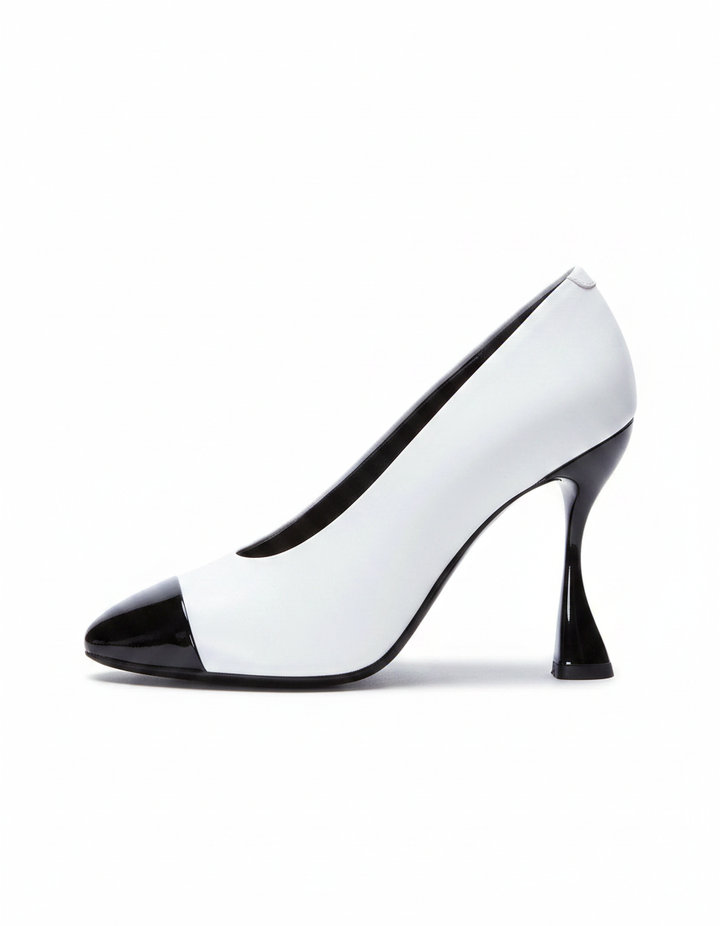 Berenice | Women's Flared Heel Leather Pumps