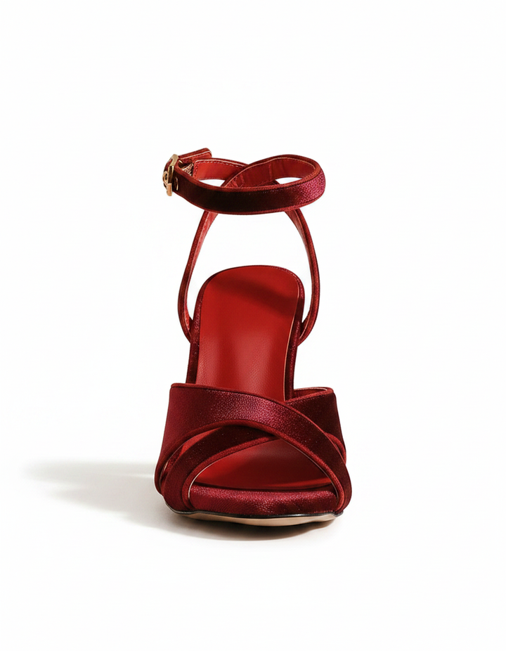 Blythe | Women's Velvet Vintage Pumps in Red