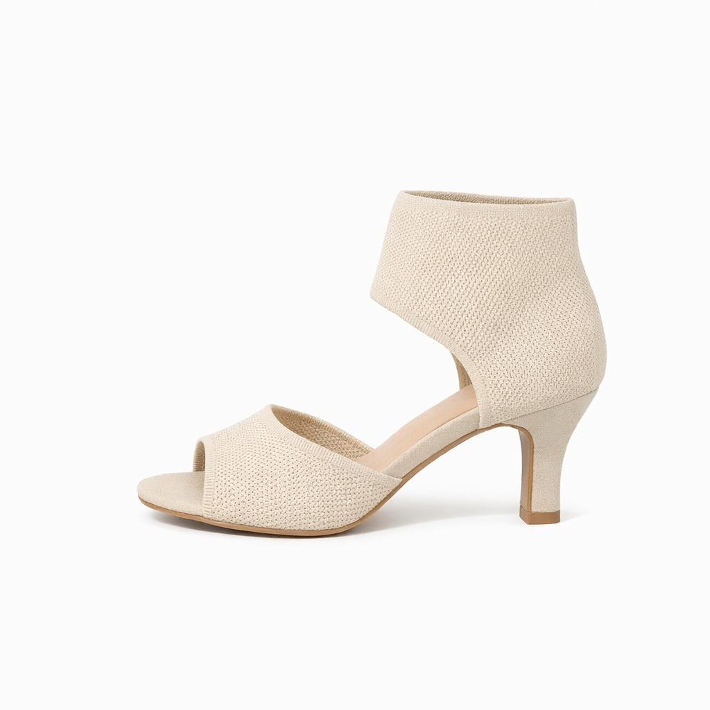 Camille | Women's Stretch Open Toe Heeled Pumps