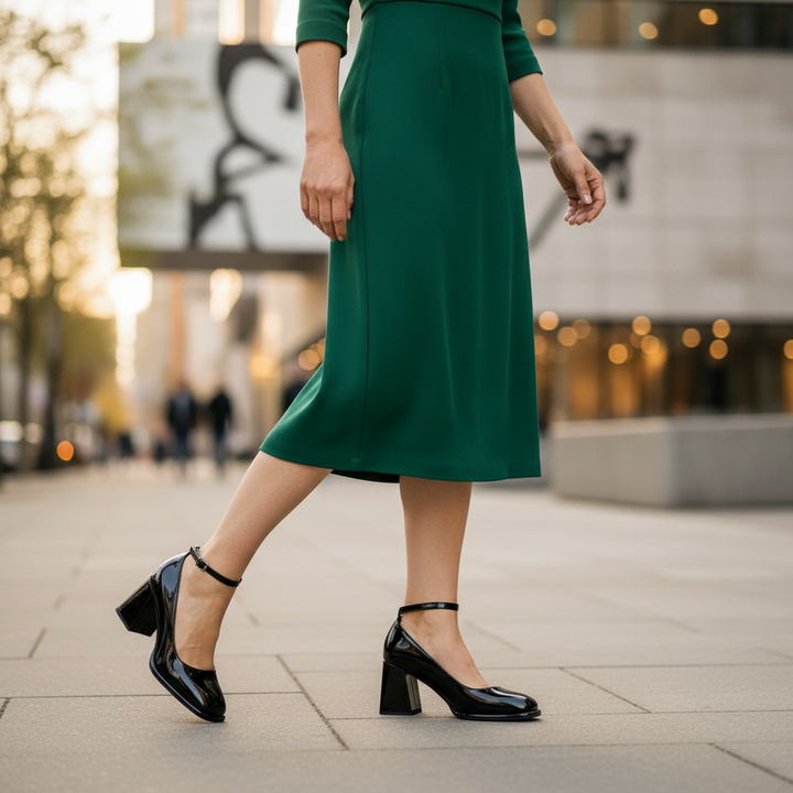 Celeste | Women's Patent Block Heel Sandals