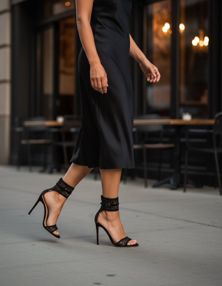 Concettina | Women's Lace Strap Heeled Sandals