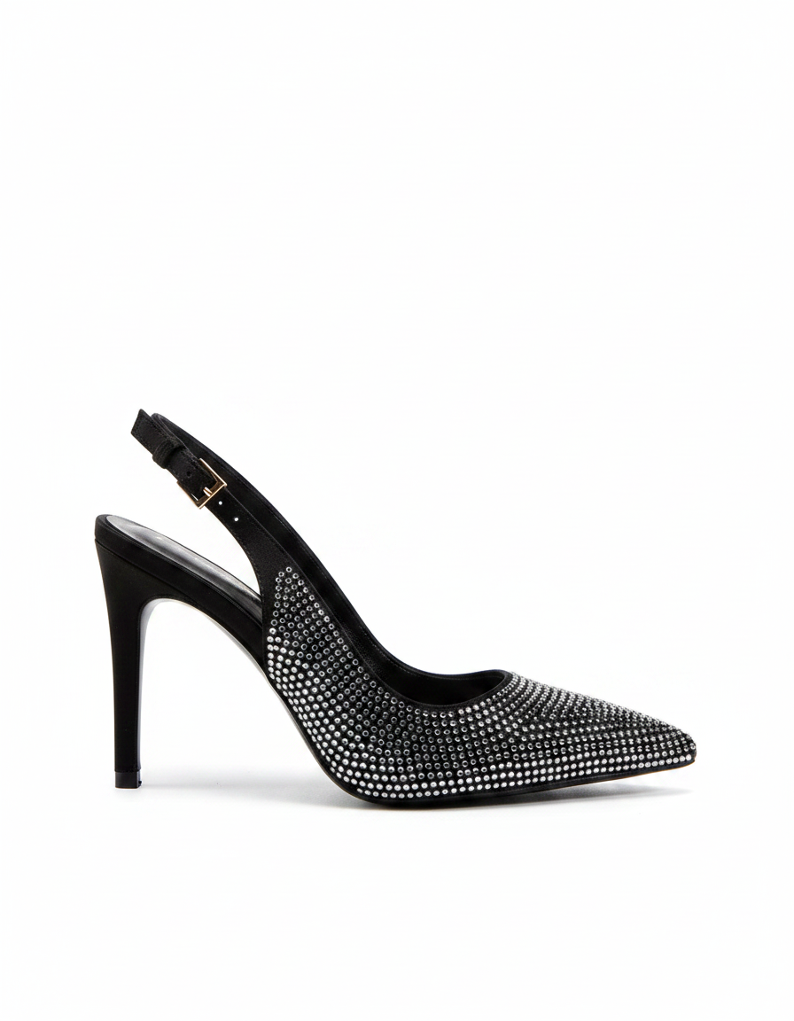 Costanza | Women's Rhinestone Slingback Pumps in Gold