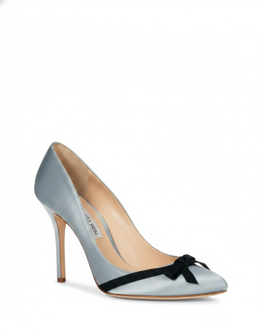 Dabid | Women's Bow Satin Stiletto Pumps