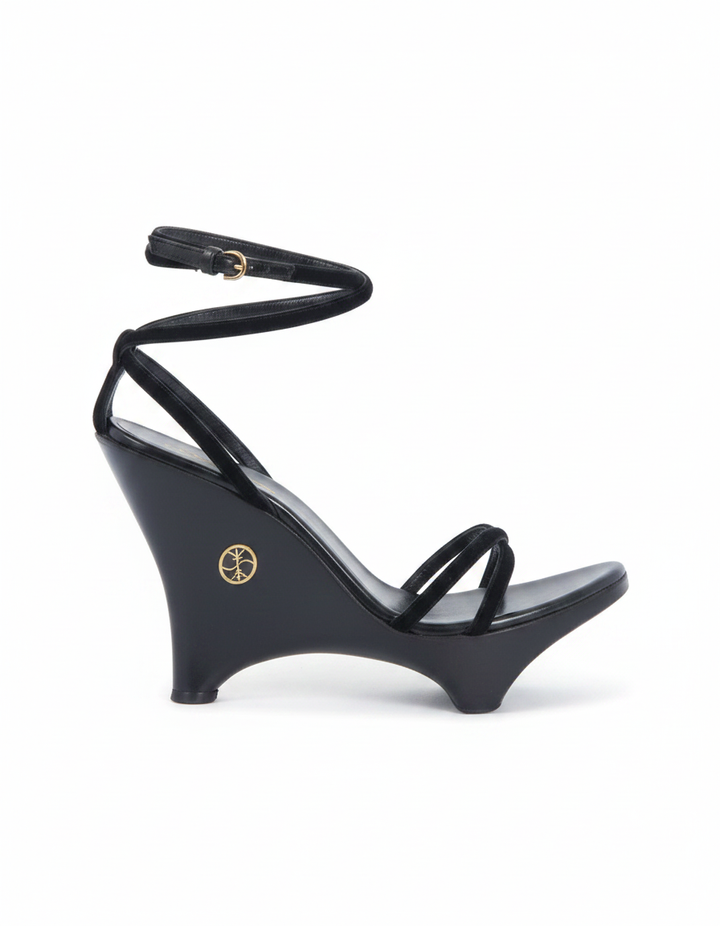 Daryl | Women's Sculptural Wedge Heels in Black