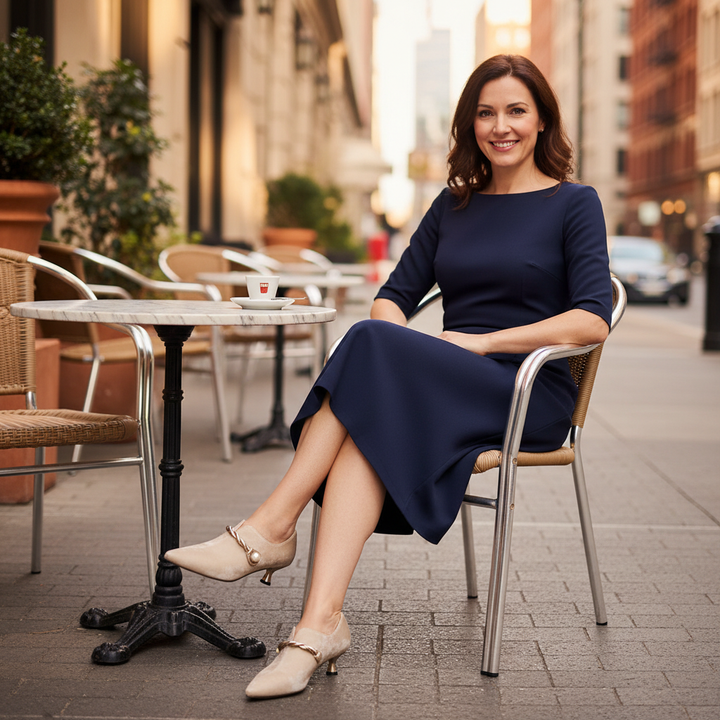 Ellen | Women's Pointed Toe Mid-Heel Slingback Pumps