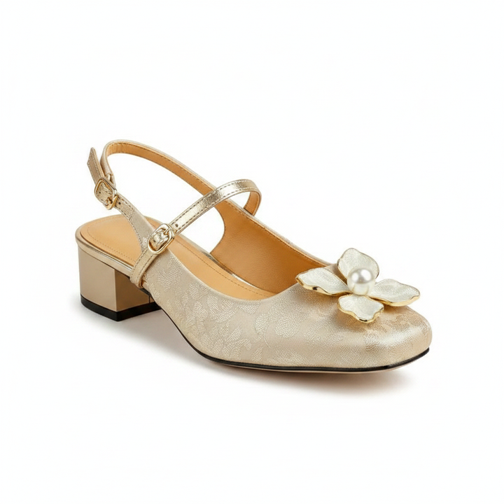 Eloise | Women's Floral Embellished Block Heel Pumps
