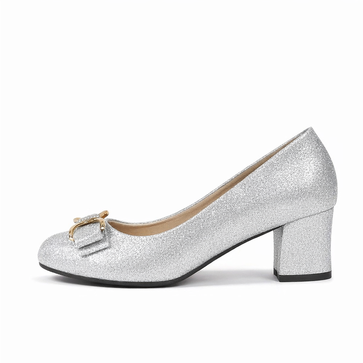 Evelyn | Women's Bow Detail Block Heel Pumps