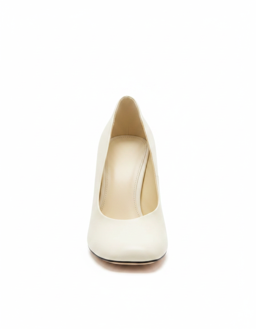 Fausta | Women's Leather Sculptural Heels in White
