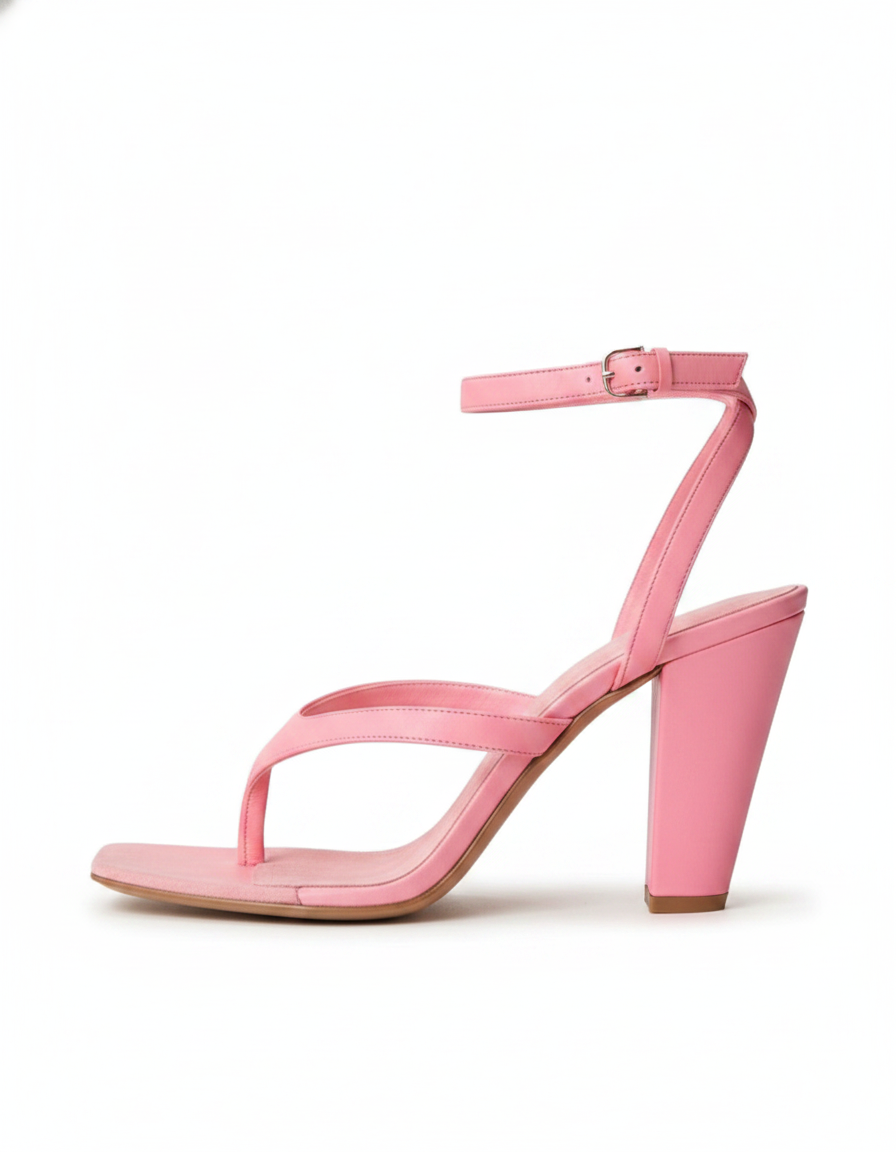 Fina | Women's Split Toe Strap Heeled Sandals in Pink