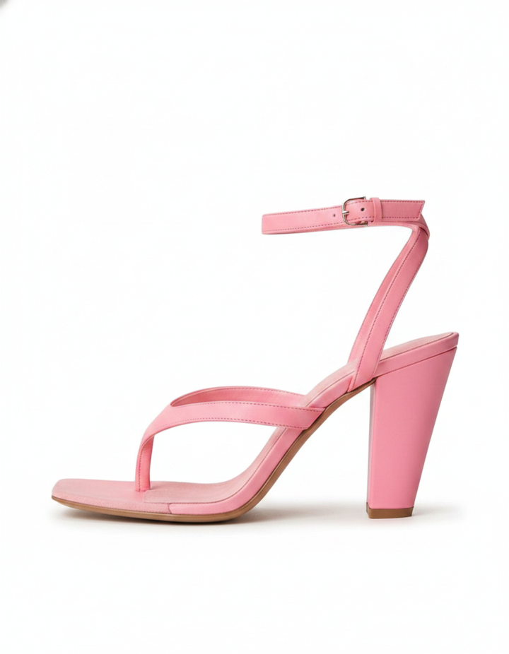 Fina | Women's Split Toe Strap Heeled Sandals in Pink