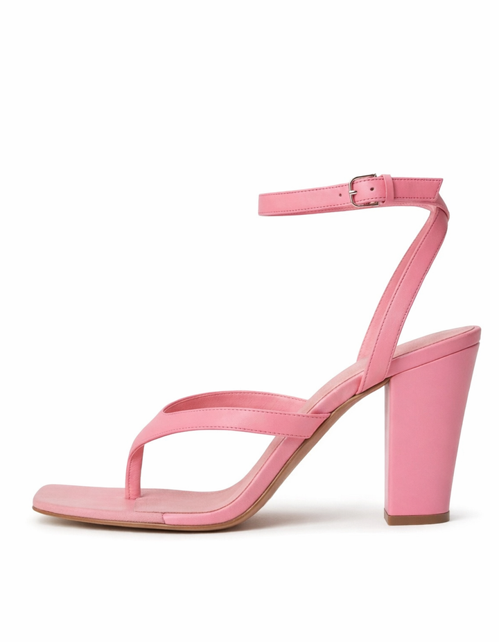 Fina | Women's Split Toe Strap Heeled Sandals in Pink
