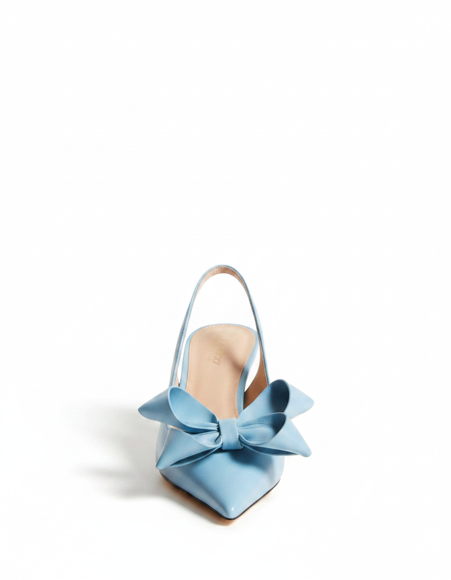 Flo | Women's Flower Slingback Pumps in Blue