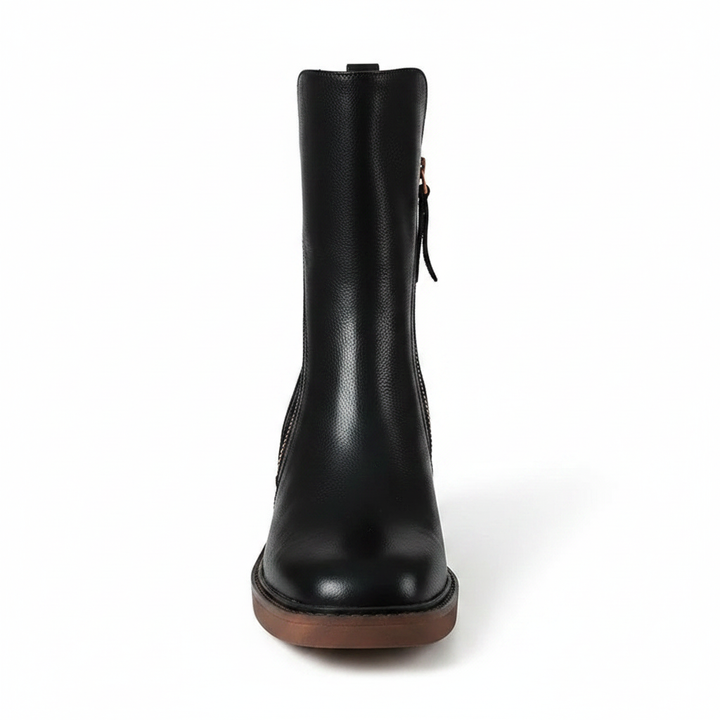 Grazia | Women's Leather Block Heel Ankle Boots