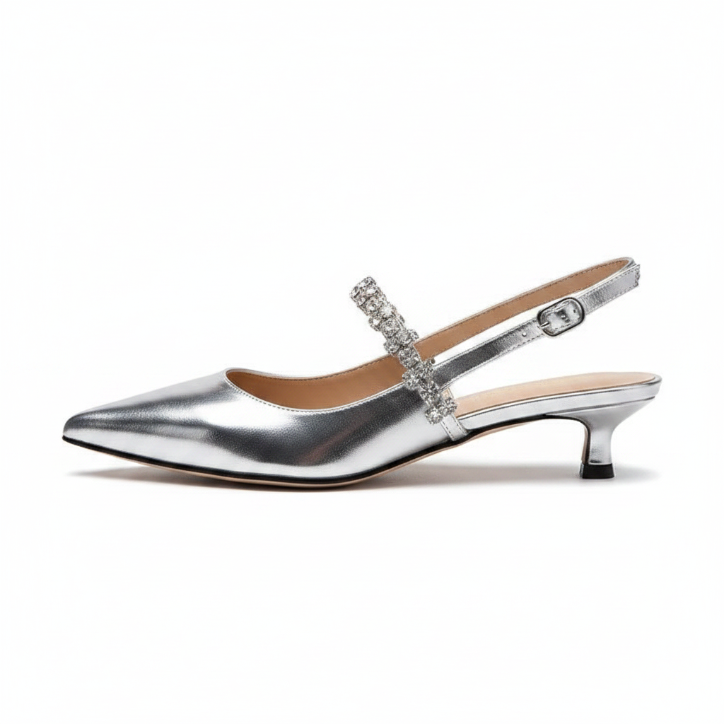 Isabelle | Women's Crystal Strap Slingback Pumps