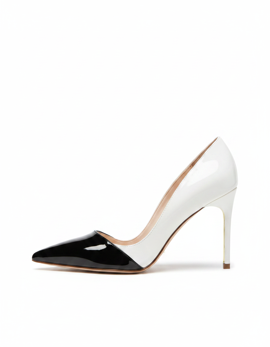 Itala | Women's Splicing Leather Pumps in Beige