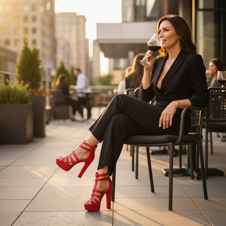 Lacey | Women's Strappy Platform Block Heels