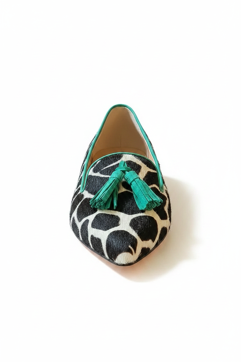 Marlowe | Women's Giraffe Print Fringe Loafers