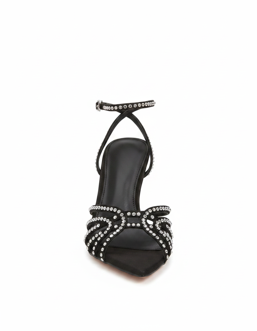 Marzia | Women's Rhinestone Ankle Strap Heeled Sandals