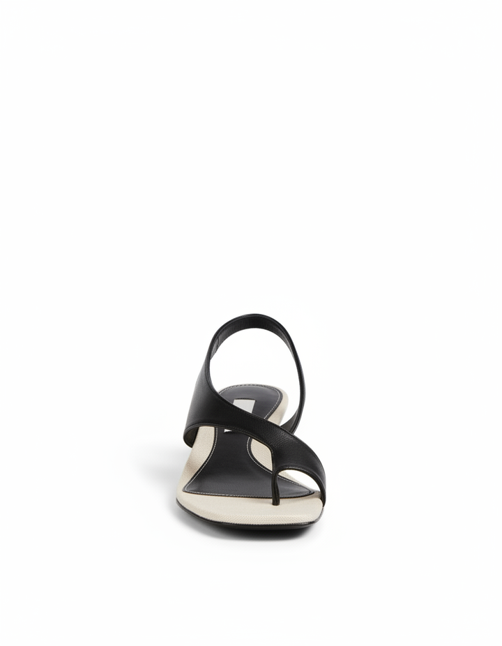 Meli | Women's Thong Heeled Sandals in Beige