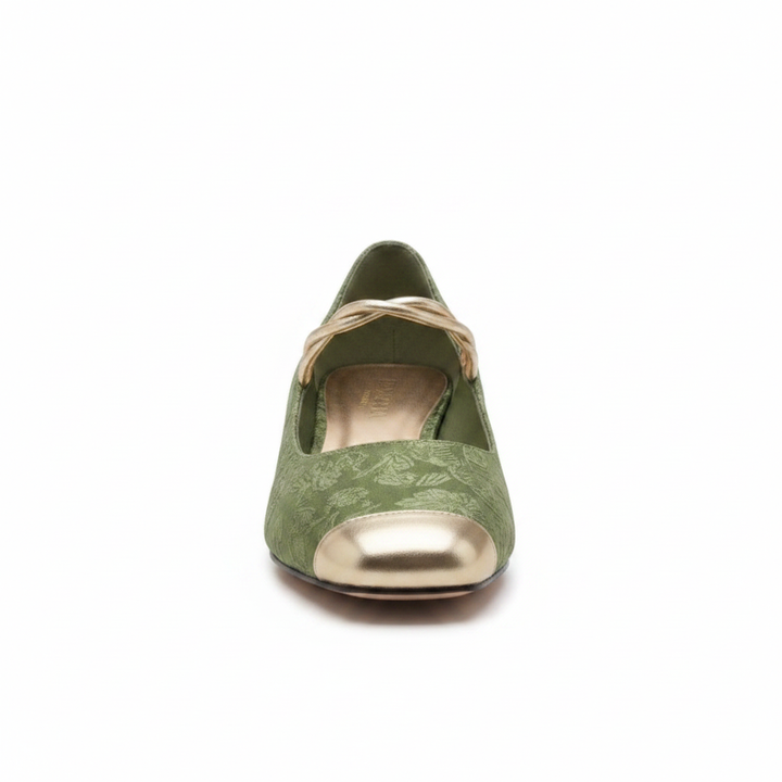 Mestelle | Women's Embellished Mary Jane Block Heels