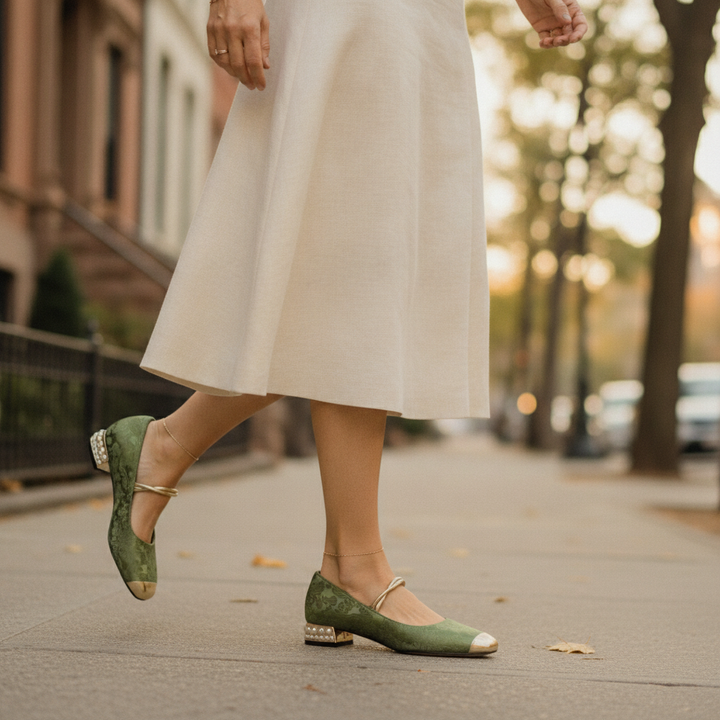 Mestelle | Women's Embellished Mary Jane Block Heels