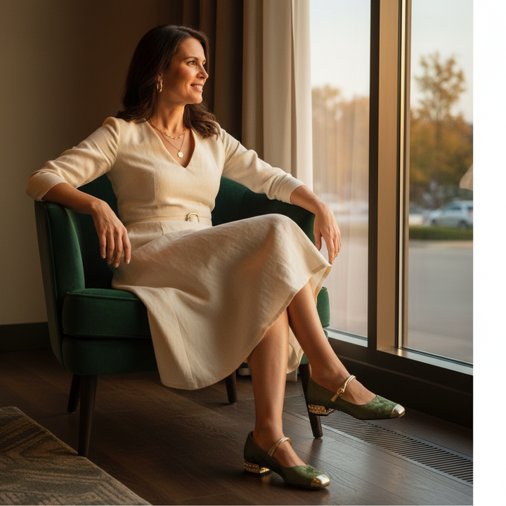 Mestelle | Women's Embellished Mary Jane Block Heels