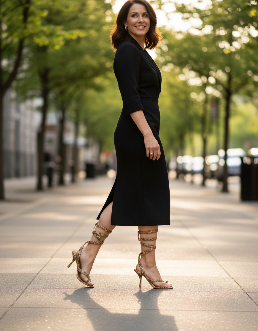 Nina | Women's Spiral Snake Heeled Sandals in Yellow