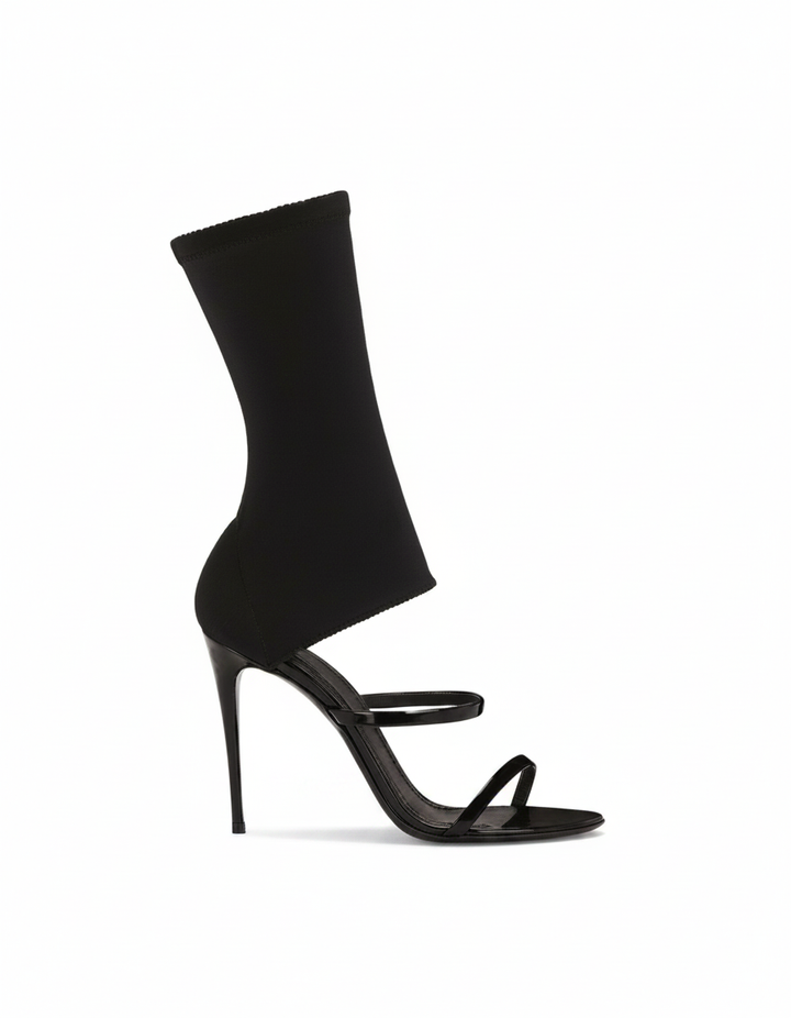 Norma | Women's Wrap Ankle Strap Sandals in Black