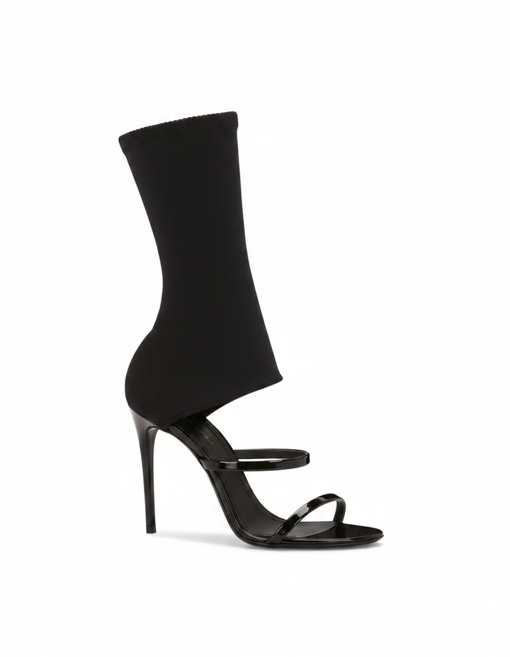 Norma | Women's Wrap Ankle Strap Sandals in Black