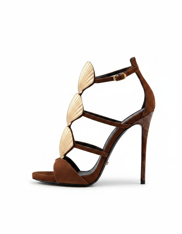 Pia | Women's Velvet Seashell Heeled Pumps
