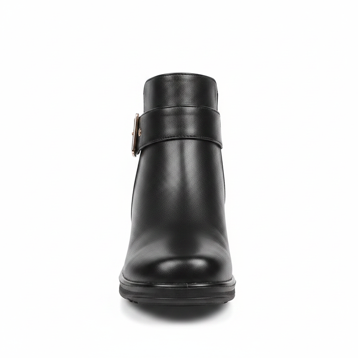 Rhovelyn | Women's Wide Fit Zip-Up Leather Ankle Boots