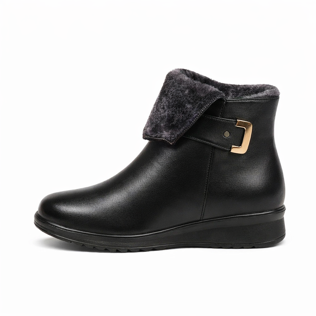 Rhovelyn | Women's Wide Fit Zip-Up Leather Ankle Boots