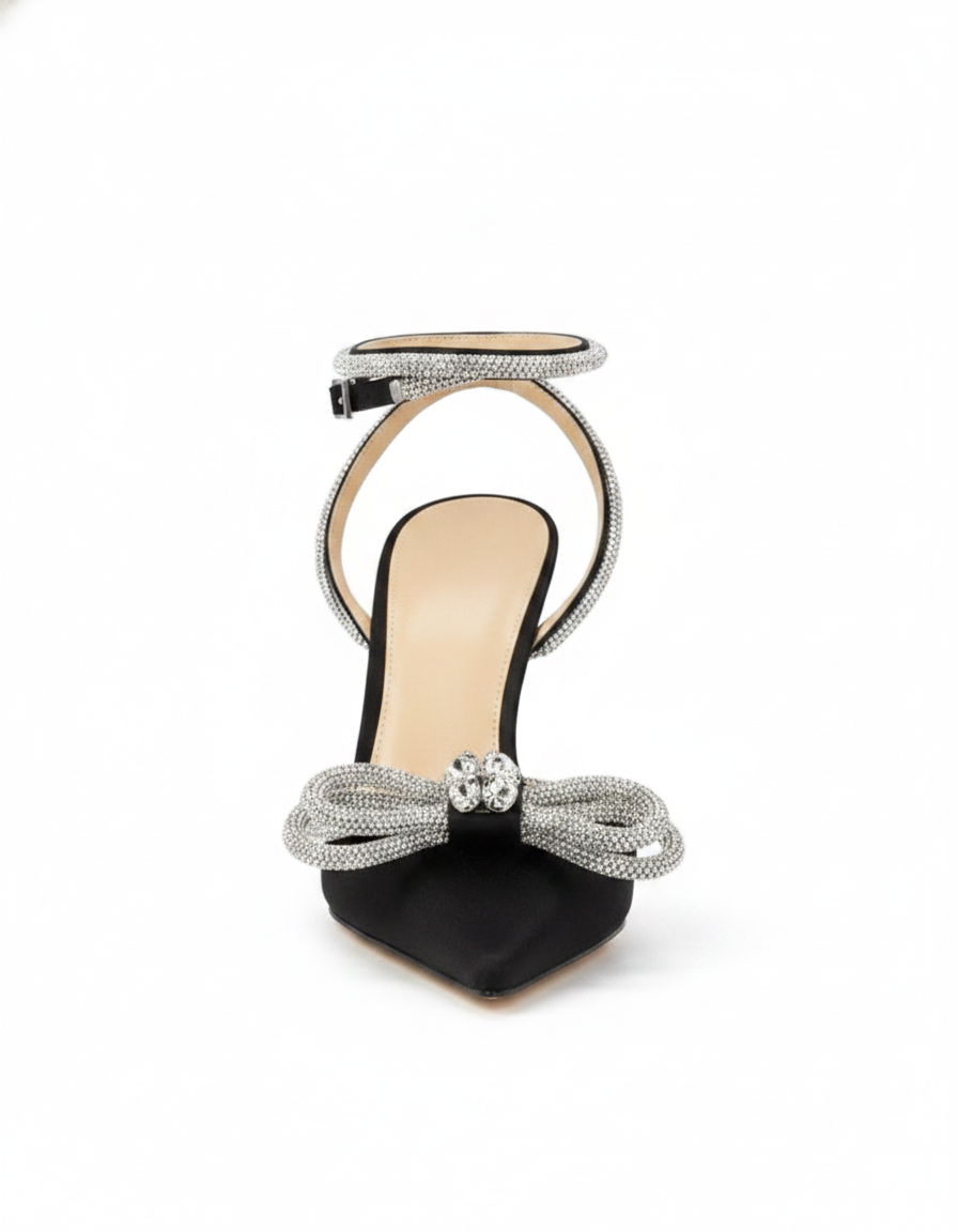 Rina | Women's Rhinestone Bow Pumps in Champagne