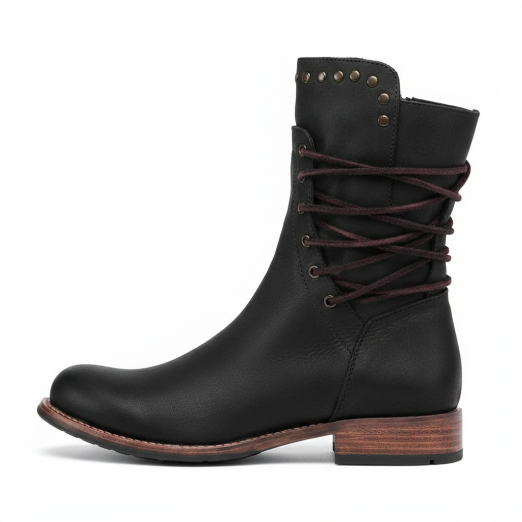 Rowan | Women's Vintage Lace-Up Leather Ankle Boots