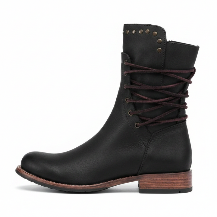Rowan | Women's Vintage Lace-Up Leather Ankle Boots
