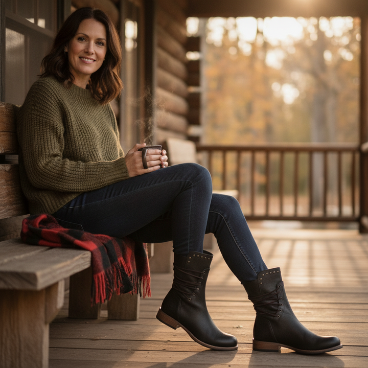 Rowan | Women's Vintage Lace-Up Leather Ankle Boots