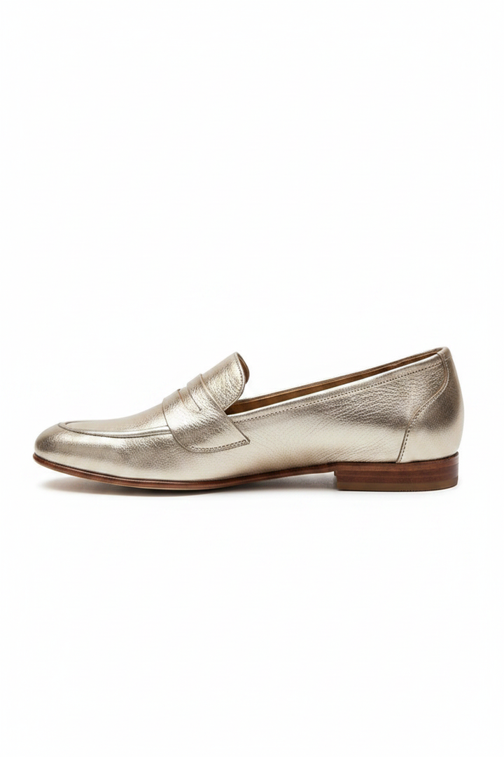 Roxane | Women's Metallic Slip-On Loafers in Gold