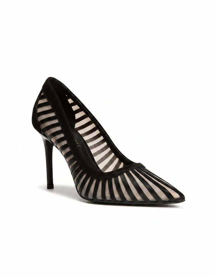 Sada | Women's Stripe Mesh Pumps in White