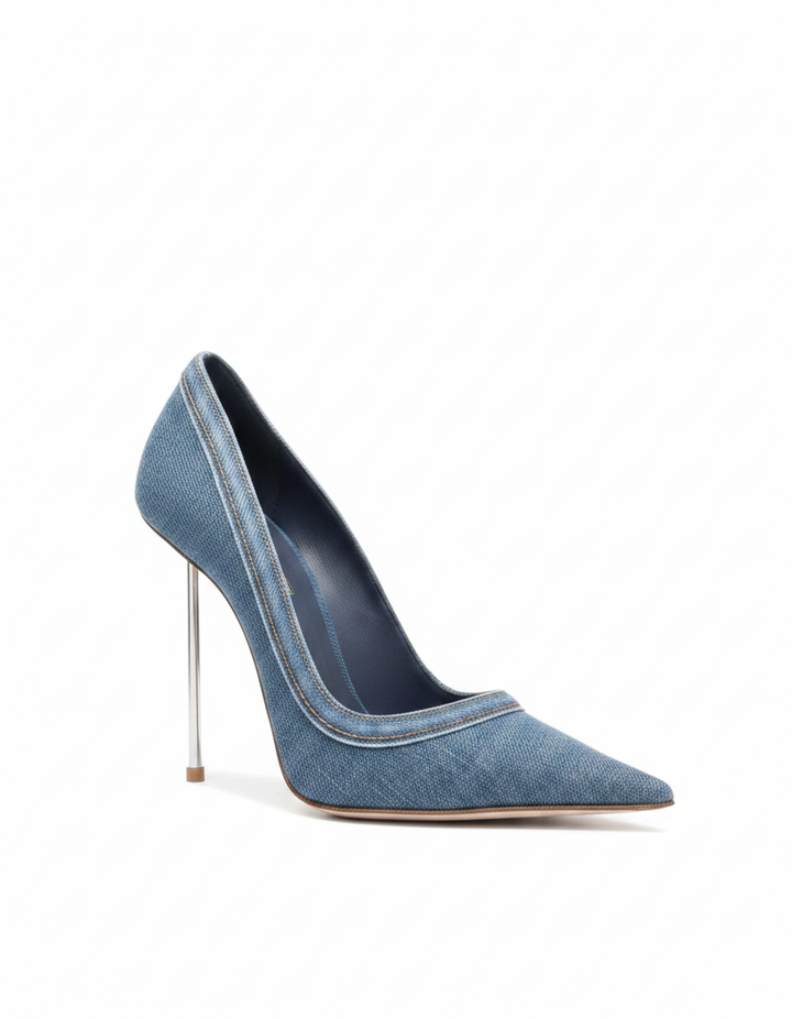 Saint | Women's Denim Steel Stiletto Pumps