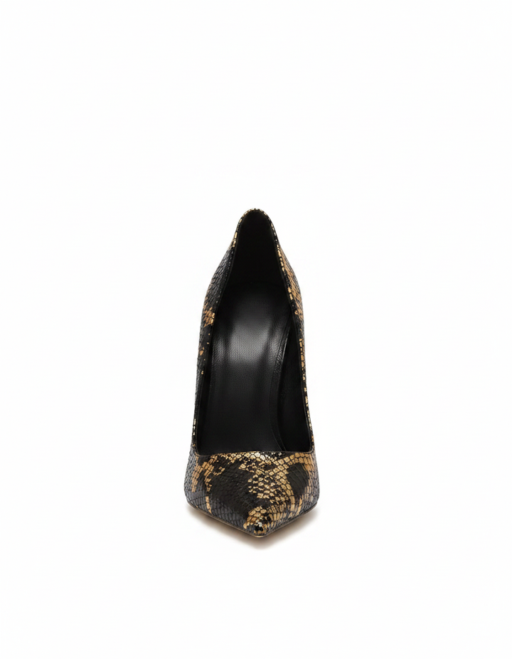 Sidney | Women's Snake Texture Pumps in Green
