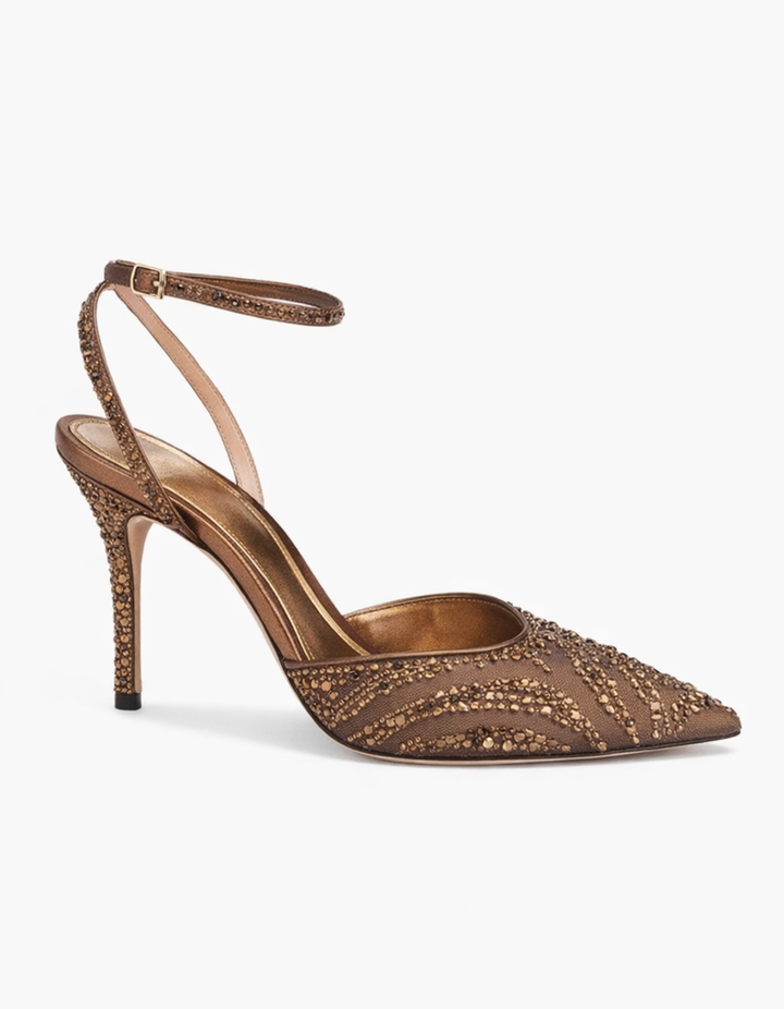Silva | Women's Rhinestone Strap Pumps in Pink