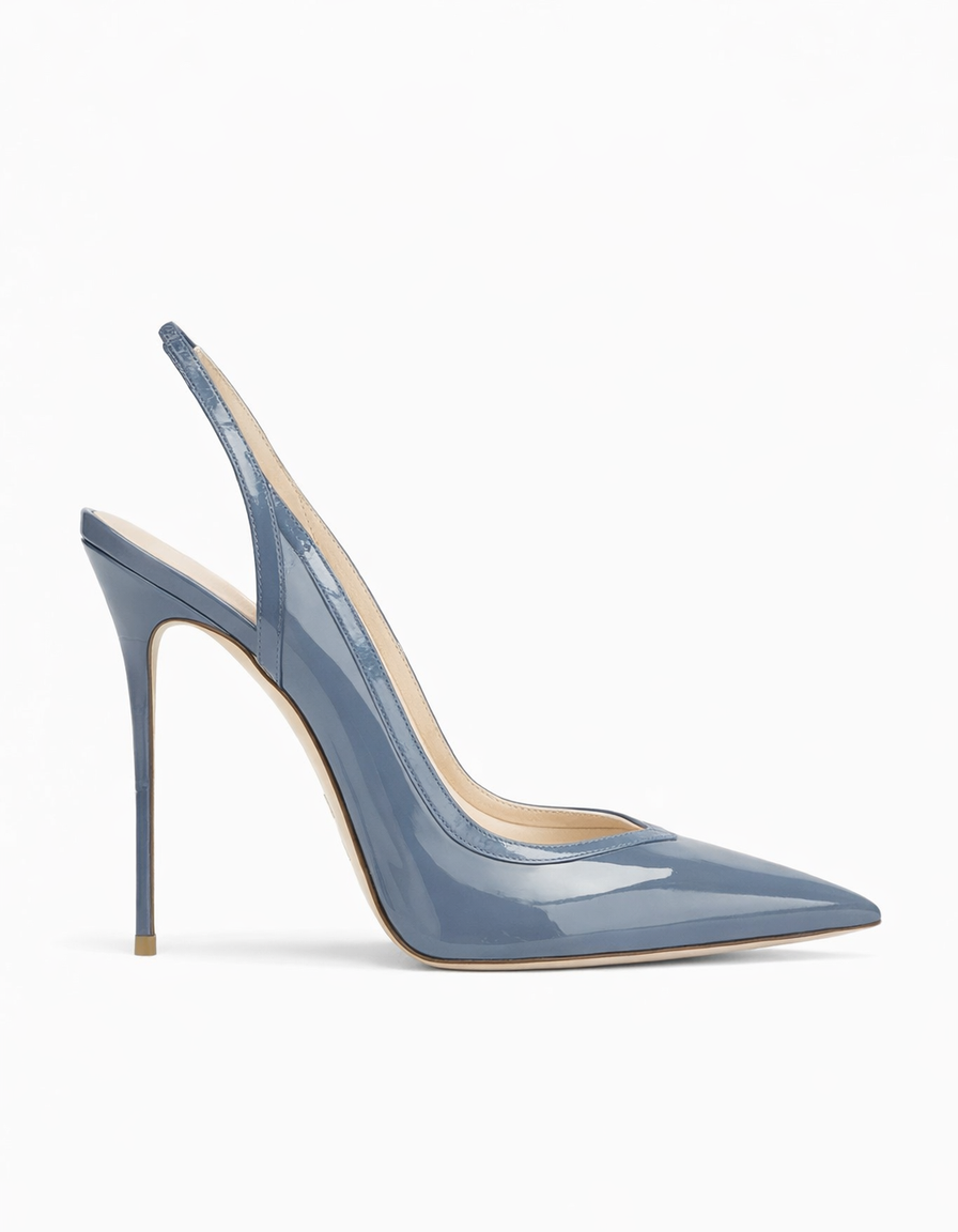 Sylvie | Women's PVC Slingback Pumps in Brown