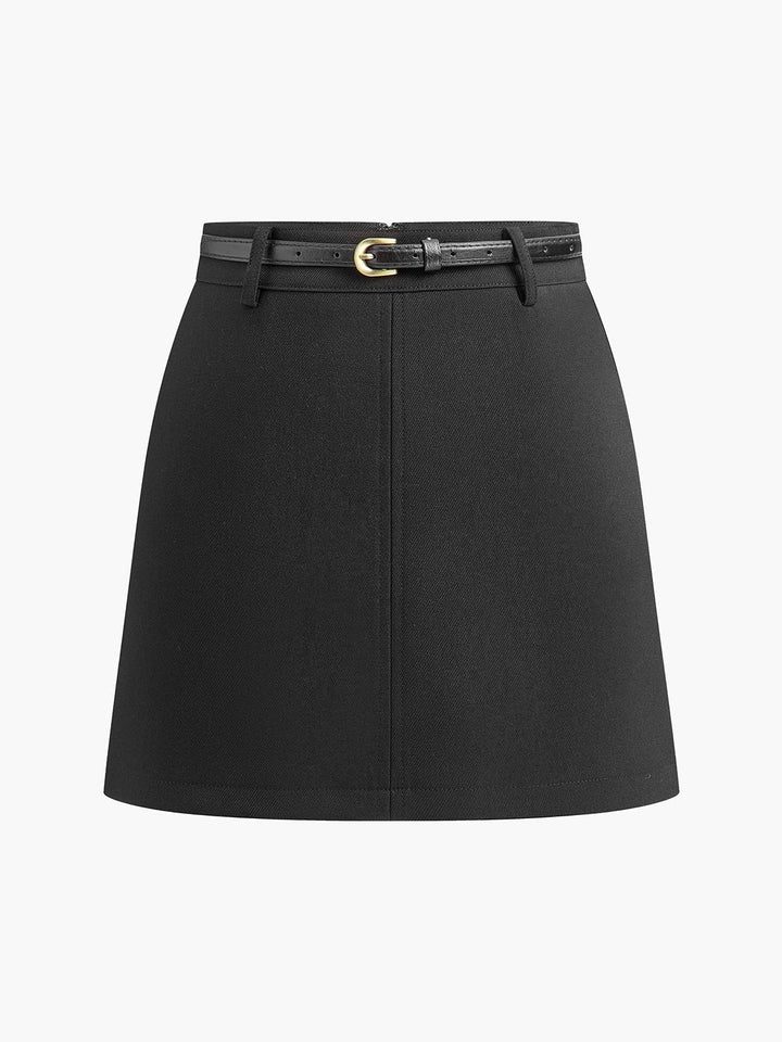 Mia | Women's Belted Mini Skirt Mid-Rise Regular Fit