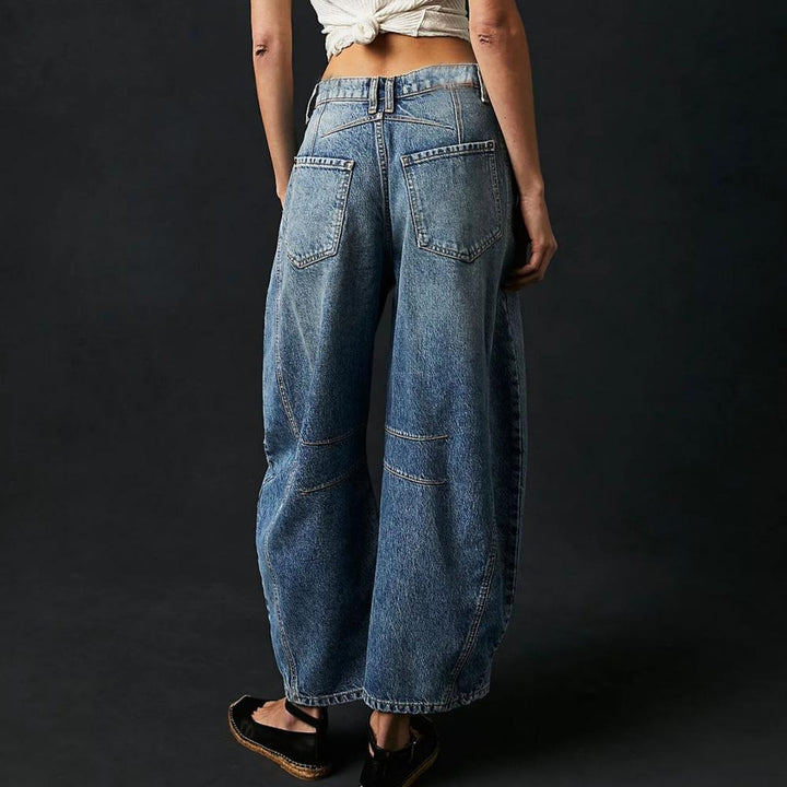 Olivia | Women's High-Waist Barrel-Leg Relaxed-Fit Denim Jeans