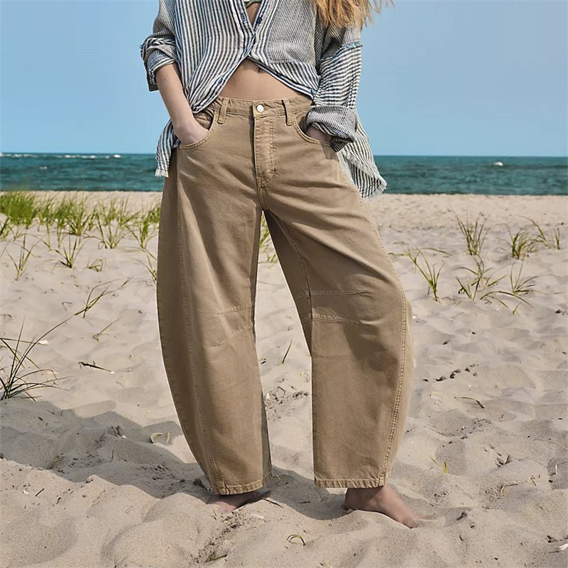 Olivia | Women's High-Waist Barrel-Leg Relaxed-Fit Denim Jeans