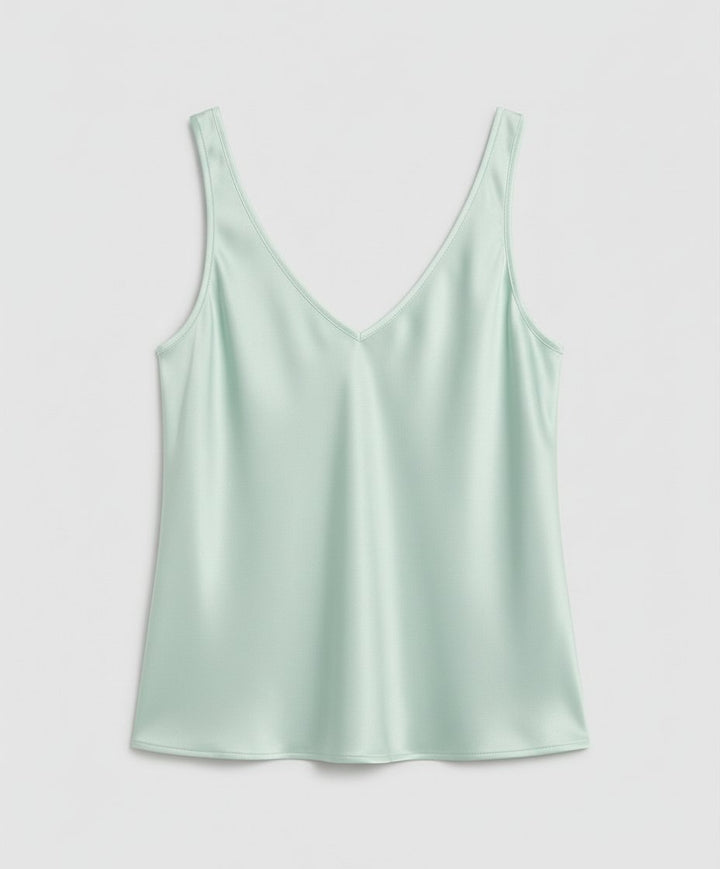 Freya | Women's Satin V-Neck Wide-Strap Camisole Top