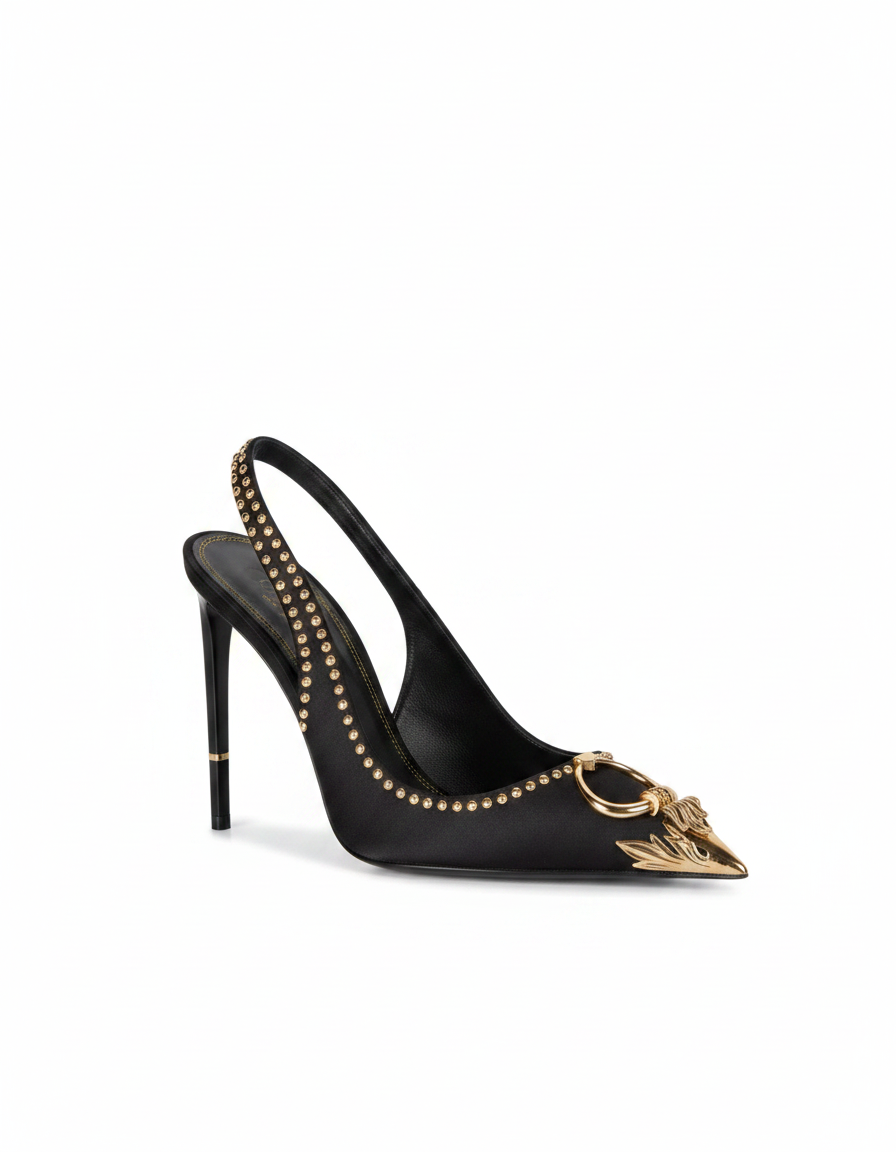 Yaiza | Women's Metal Studs Slingback Pumps